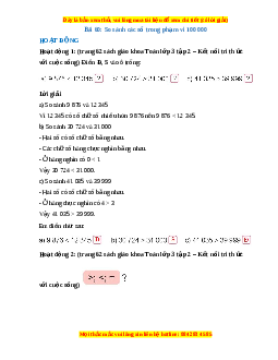 Giải Sgk Toán lớp 3 Bài 60: So sánh các số trong phạm vi 10000 (Kết nối tri thức)