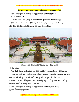 Lý thuyết Lịch sử 7 Kết nối tri thức Bài 12: Cuộc kháng chiến chống quân lược Tống (1075 - 1077)