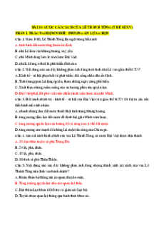 Trắc nghiệm Bài 10: Cuộc cải cách của Lê Thánh Tông (thế kỉ XV) Lịch sử 11 Đúng-Sai 2025