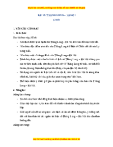 Giáo án Bài 12 Lịch sử & Địa lí lớp 4 Chân trời sáng tạo: Thăng Long - Hà Nội
