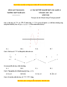 Đề thi thử Toán trường Thiệu Hóa năm 2021