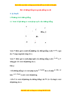 Lý thuyết Toán 10 Chân trời sáng tạo Bài 2: Đường thẳng trong mặt phẳng toạ độ