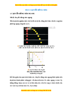 Lý thuyết Vật lý 10 Chân trời sáng tạo Bài 9: Chuyển động ném