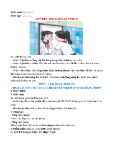 Giáo án Chủ đề 2: Khám phá bản thân