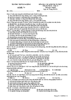 Đề thi thử tốt nghiệp Địa lí trường THPT Hàm Rồng năm 2024