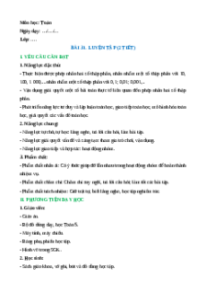 Giáo án Bài 31: Luyện tập Toán lớp 5 Cánh diều