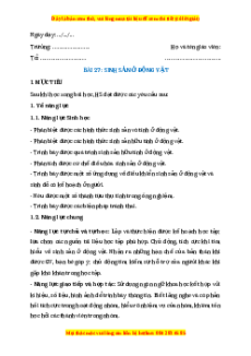 Giáo án Sinh sản ở động vật Sinh học 11 Kết nối tri thức