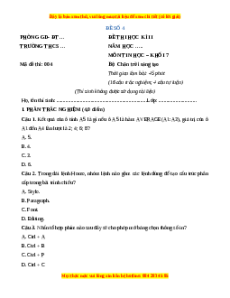 Đề thi cuối kì 2 Tin học 7 Chân trời sáng tạo (Đề 4)