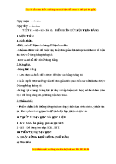 Giáo án Biểu diễn dữ liệu trên bảng Toán 6 Chân trời sáng tạo