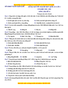 Đề thi thử Lịch sử Sở Thừa Thiên Huế lần 1 năm 2023