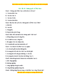 Trắc nghiệm Bài 20 Lịch sử 6 Kết nối tri thức: Vương quốc Phù Nam