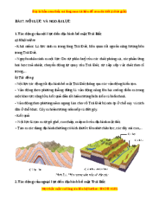 Lý thuyết Bài 7 Địa lý 10 Chân trời sáng tạo: Nội lực và ngoại lực