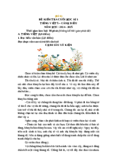 Đề thi cuối kì 1 Tiếng Việt lớp 5 Cánh Diều (Đề 6)