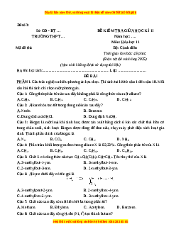 Đề thi giữa kì 2 Hóa Học 11 Cánh diều (Đề 3)