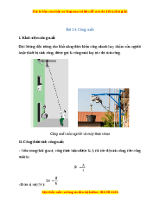 Lý thuyết Vật lý 10 Kết nối tri thức Bài 24: Công suất