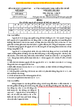 Đề HSG Hóa 10 Sở Điện Biên năm 2023 có đáp án