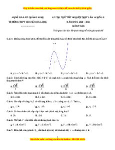 Đề thi thử Toán trường Chuyên Hạ Long năm 2021