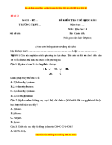 Đề thi cuối kì 2 Hóa Học 11 Cánh diều (Đề 3)