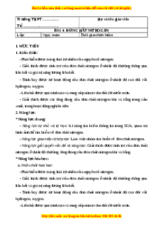 Giáo án Đơn chất nitrogen Hóa học 11 Cánh diều