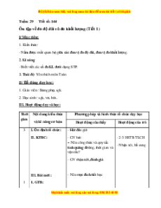Giáo án Bài 144 Toán lớp 5: Ôn tập về đo độ dài và đo khối lượng