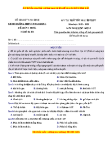 Đề thi thử Sinh học Cụm trường TP Nam Định năm 2023