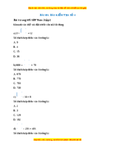 VBT Toán lớp 3 Bài 101 (Cánh diều): Bài kiểm tra số 4