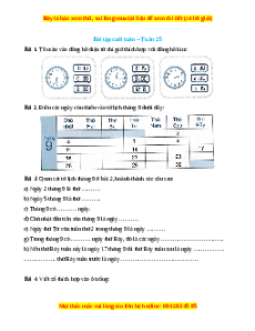 Bài tập cuối tuần Toán lớp 2 Tuần 25 Cánh diều (có lời giải)