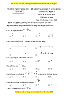 Đề thi giữa kì 1 Toán 7 Cánh diều Trường THCS Thạch Bàn – Hà Nội