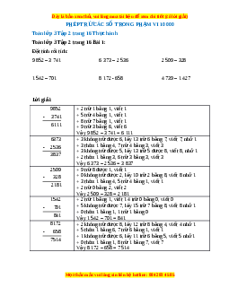 Giải Sgk Toán lớp 3 Bài 5: Phép trừ các số trong phạm vi 10 000 (Chân trời sáng tạo)