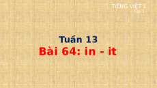 Giáo án Powerpoint Bài 64: in, it Tiếng việt lớp 1 Cánh diều
