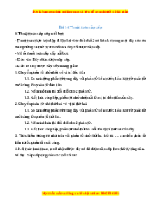 Lý thuyết Tin học 7 Chân trời sáng tạo Bài 14: Thuật toán sắp xếp