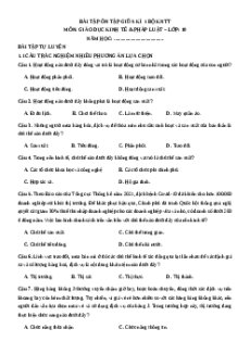 Bài tập trắc nghiệm Giữa kì 1 KTPL 10 Kết nối tri thức (có đúng sai, trả lời ngắn)