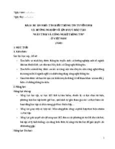 Giáo án Chủ đề G Bài 3 Tin học 12 Cánh diều: Dự án nhỏ