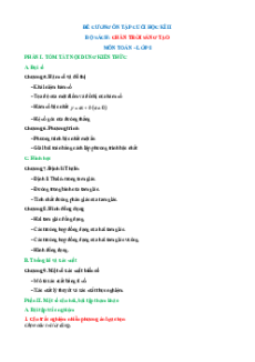 Đề cương ôn tập Cuối kì 2 Toán 8 Chân trời sáng tạo Cấu trúc mới