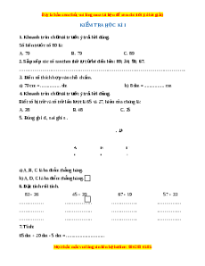 Giáo án Kiểm tra học kì 1 Toán 2 Chân trời sáng tạo