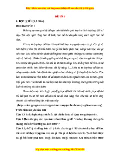 Đề thi cuối kì 1 Ngữ văn 12 - đề 6 có đáp án