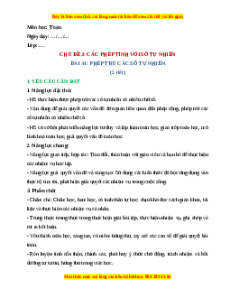 Giáo án Phép trừ các số tự nhiên Toán lớp 4 Chân trời sáng tạo