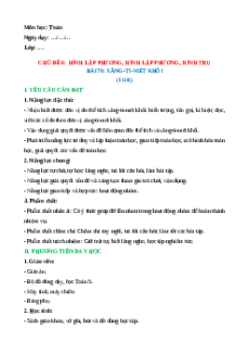 Giáo án Xăng-ti-mét khối Toán lớp 5 Chân trời sáng tạo