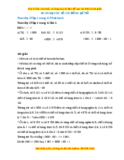 Giải Sgk Toán lớp 3 Bài 3: So sánh các số có bốn chữ số (Chân trời sáng tạo)