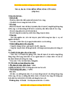 Giáo án Bài 36 Địa lí 9: Đồng bằng sông Cửu Long (tiếp theo)