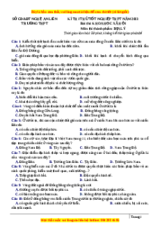 Đề thi thử Địa lí Sở Nghệ An lần 1 năm 2023