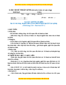 Giáo án Bài 15 Mĩ thuật 8 Kết nối tri thức: Ngành, nghề liên quan đến nghệ thuật tạo hình