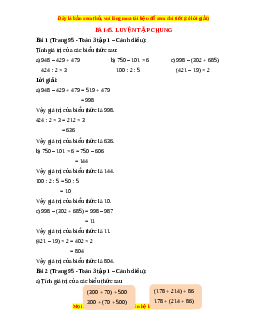 Giải Sgk Toán lớp 3 Bài 45: Luyện tập chung (Cánh diều)