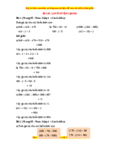 Giải Sgk Toán lớp 3 Bài 45: Luyện tập chung (Cánh diều)