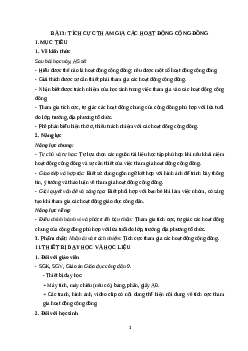 Giáo án Bài 3: Tích cực tham gia hoạt động cộng đồng Giáo dục công dân 9 Cánh diều