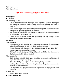 Giáo án Chủ đề 8: Sẵn sàng học tập và lao động HĐTN 12 Chân trời sáng tạo