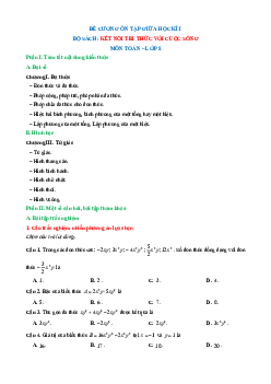 Đề cương ôn tập Giữa kì 1 Toán 8 Kết nối tri thức Cấu trúc mới