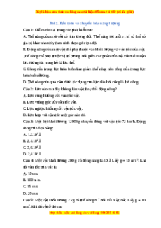 Trắc nghiệm Bảo toàn và chuyển hóa năng lượng Vật lí 10 Cánh diều