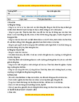 Giáo án Bài 2 Hóa học 12 Cánh Diều: Xà phòng và chất giặt rửa tổng hợp