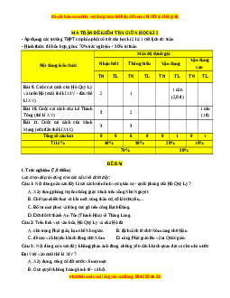 Đề thi giữa kì 2 Lịch sử 11 Cánh diều - Đề 1